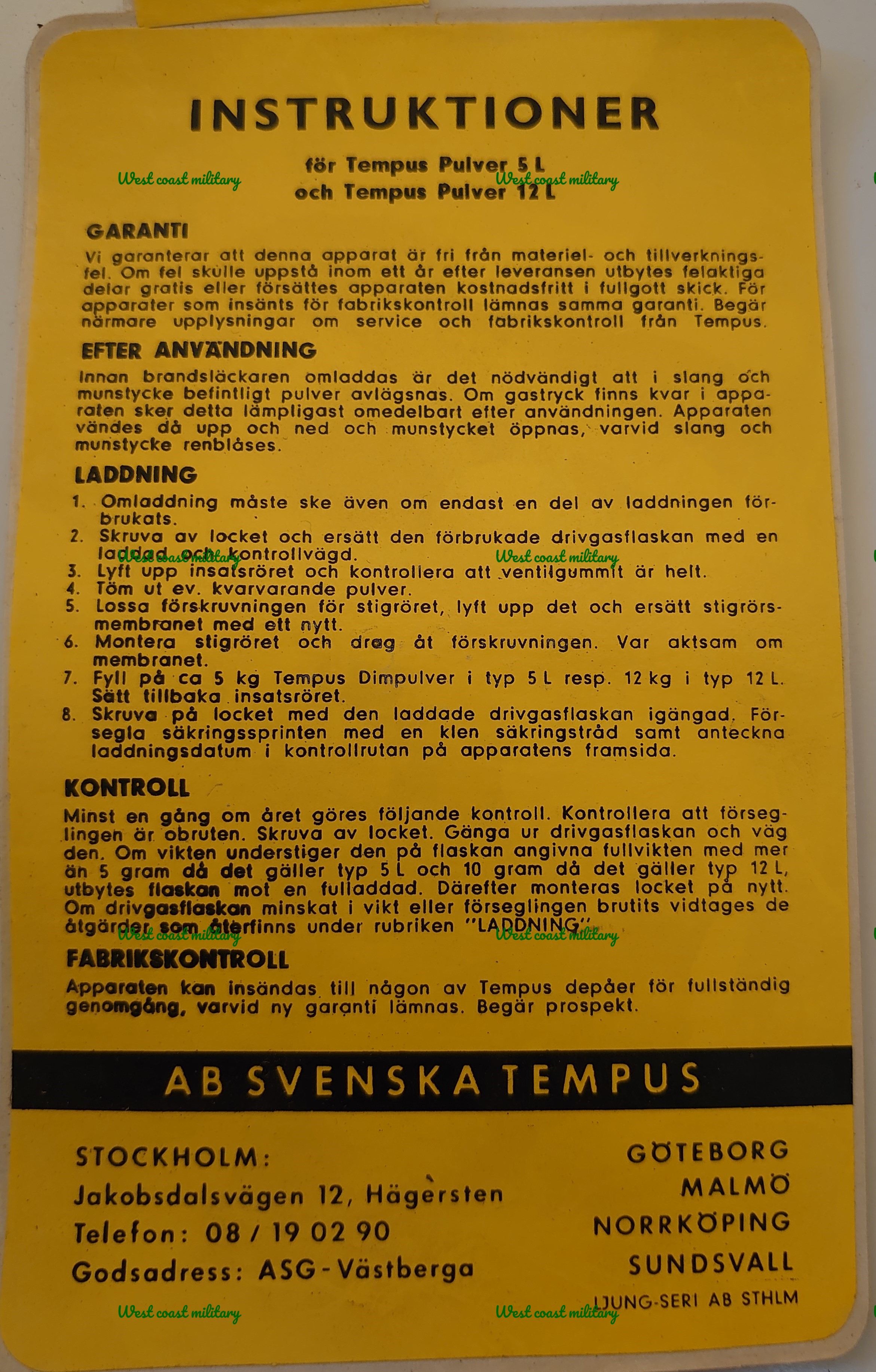 Klistermärke Instruktioner Tempus
