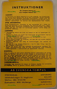 Klistermärke Instruktioner Tempus