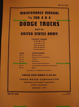 Underhålls Manual (Dodge G502)