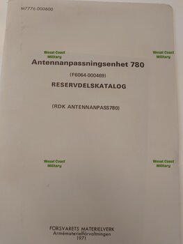 Antennanpassningsenhet 780 Reservdelskatalog