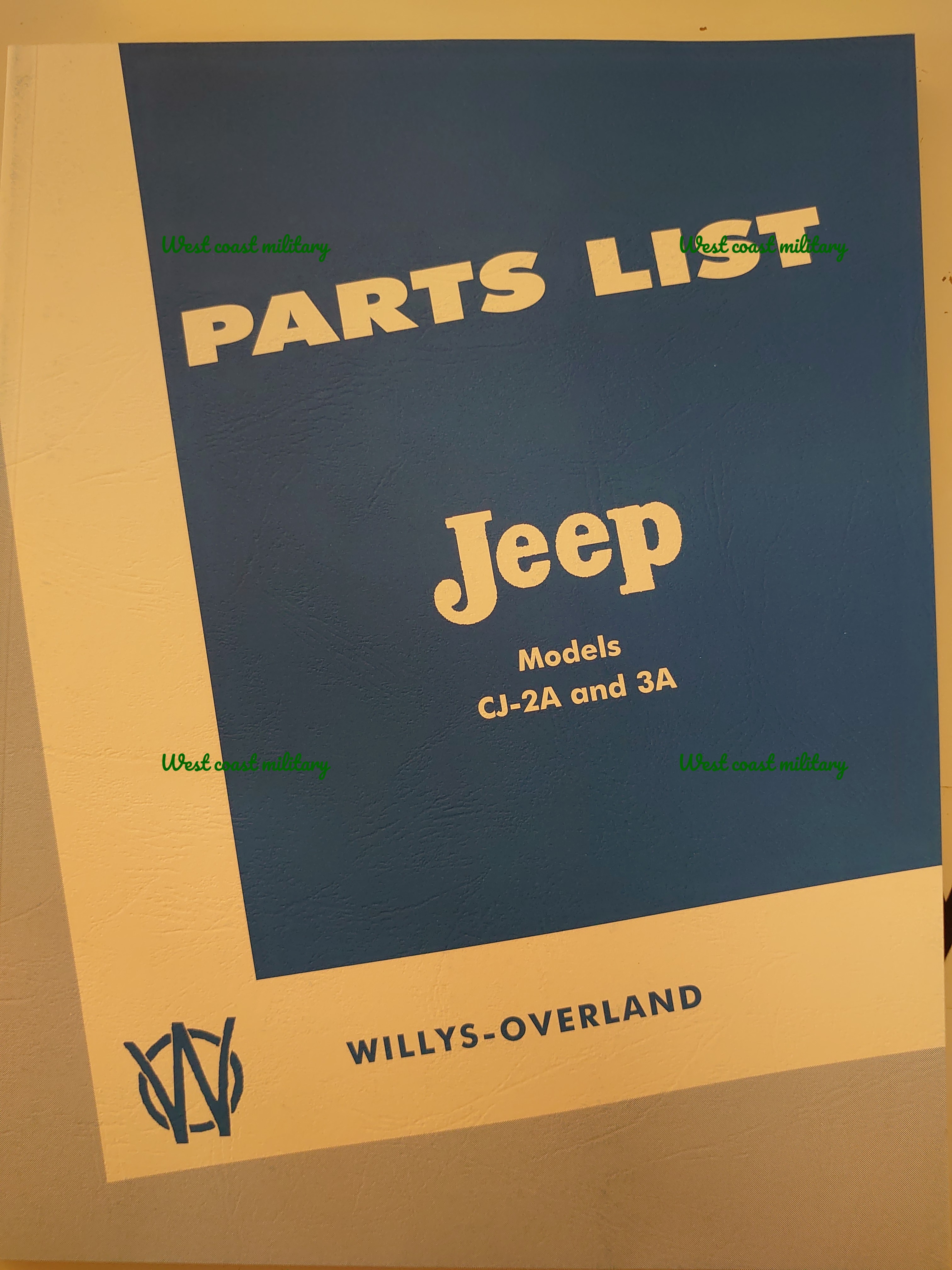 Fabriks Willys-Overland Reservdels Manual, Jeep CJ2A & CJ3A,