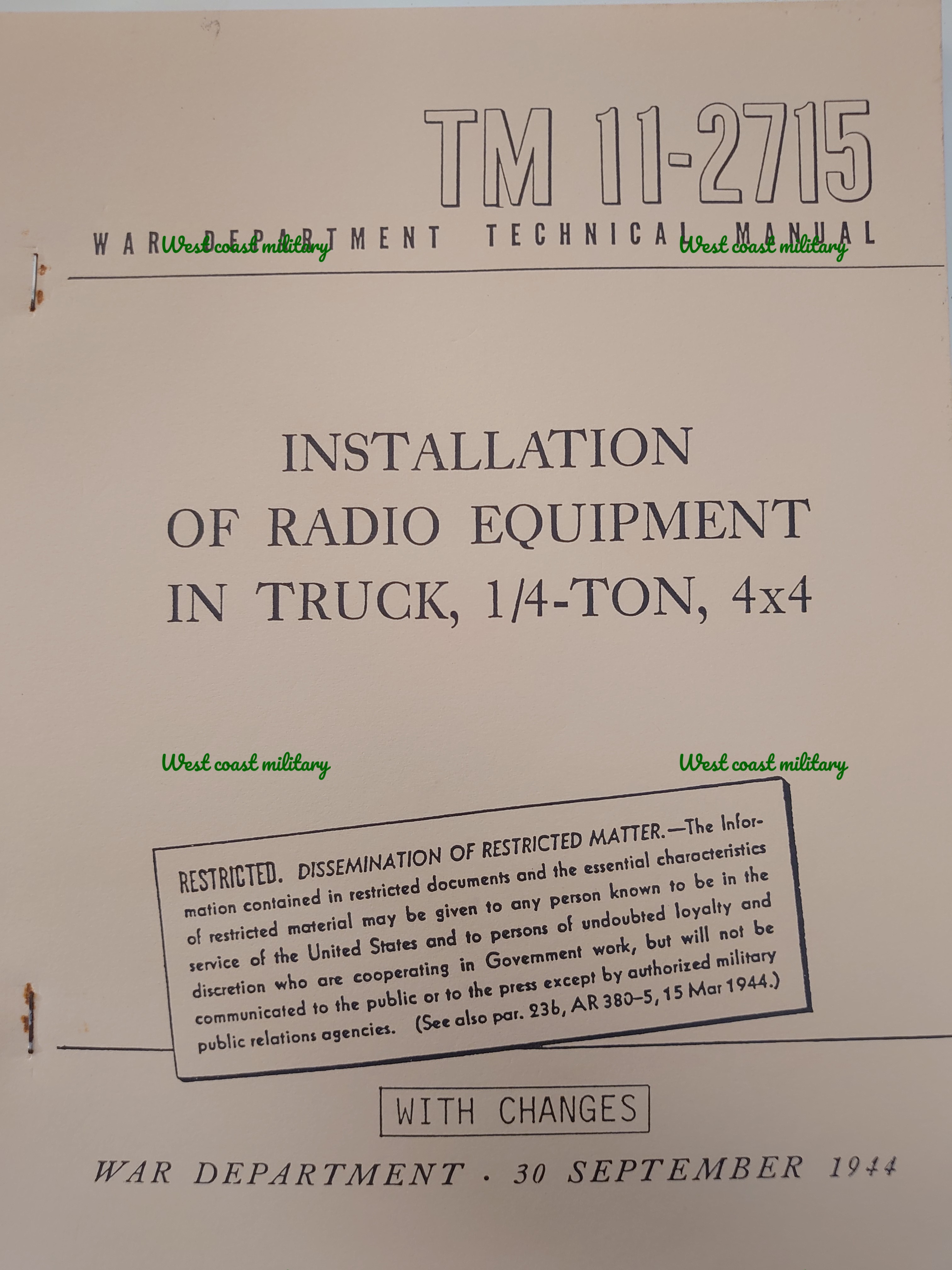 Radioinstallationshandbok för MB/GPW (G503)