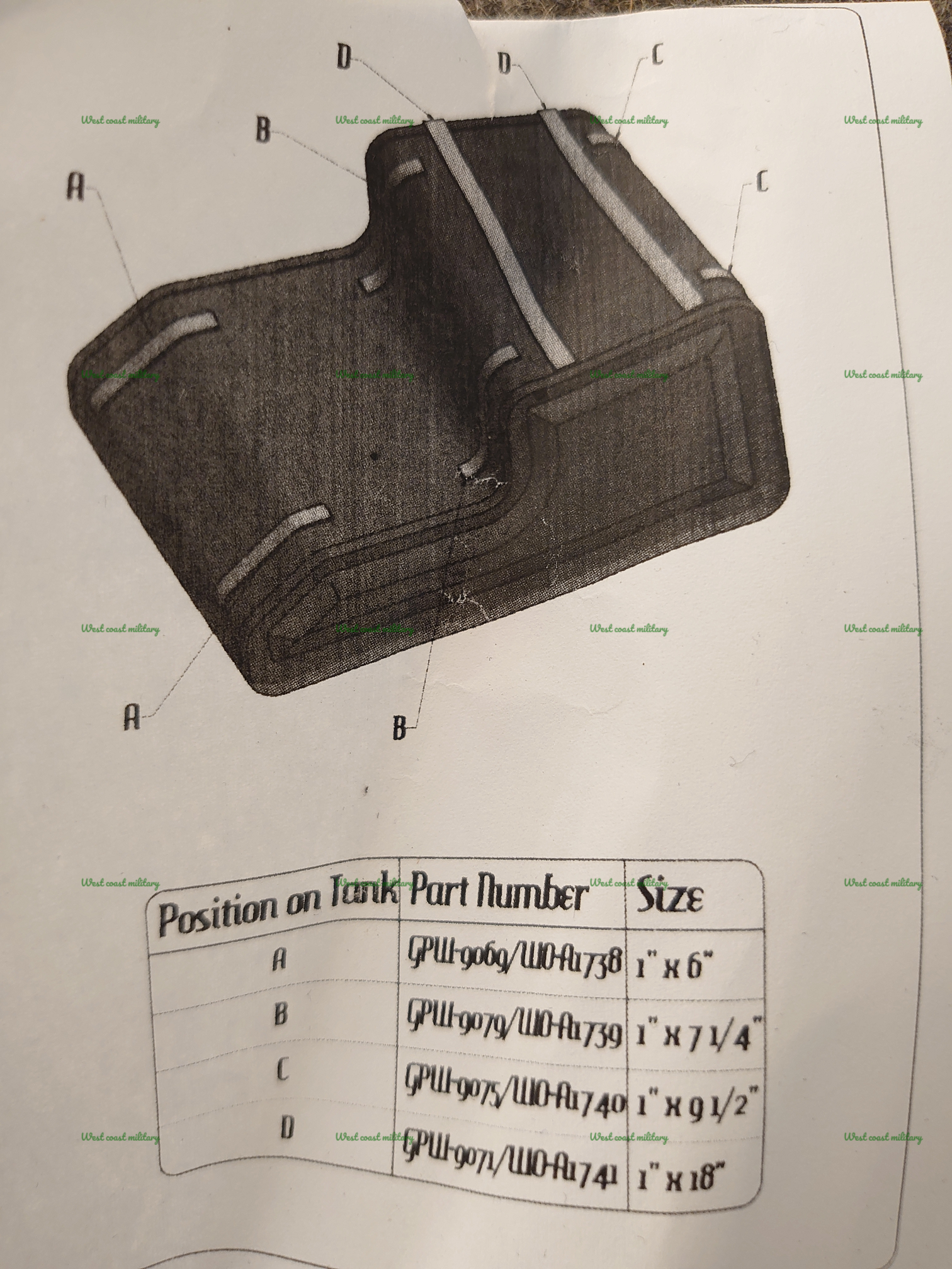 Felt gniselskydd tank - 2