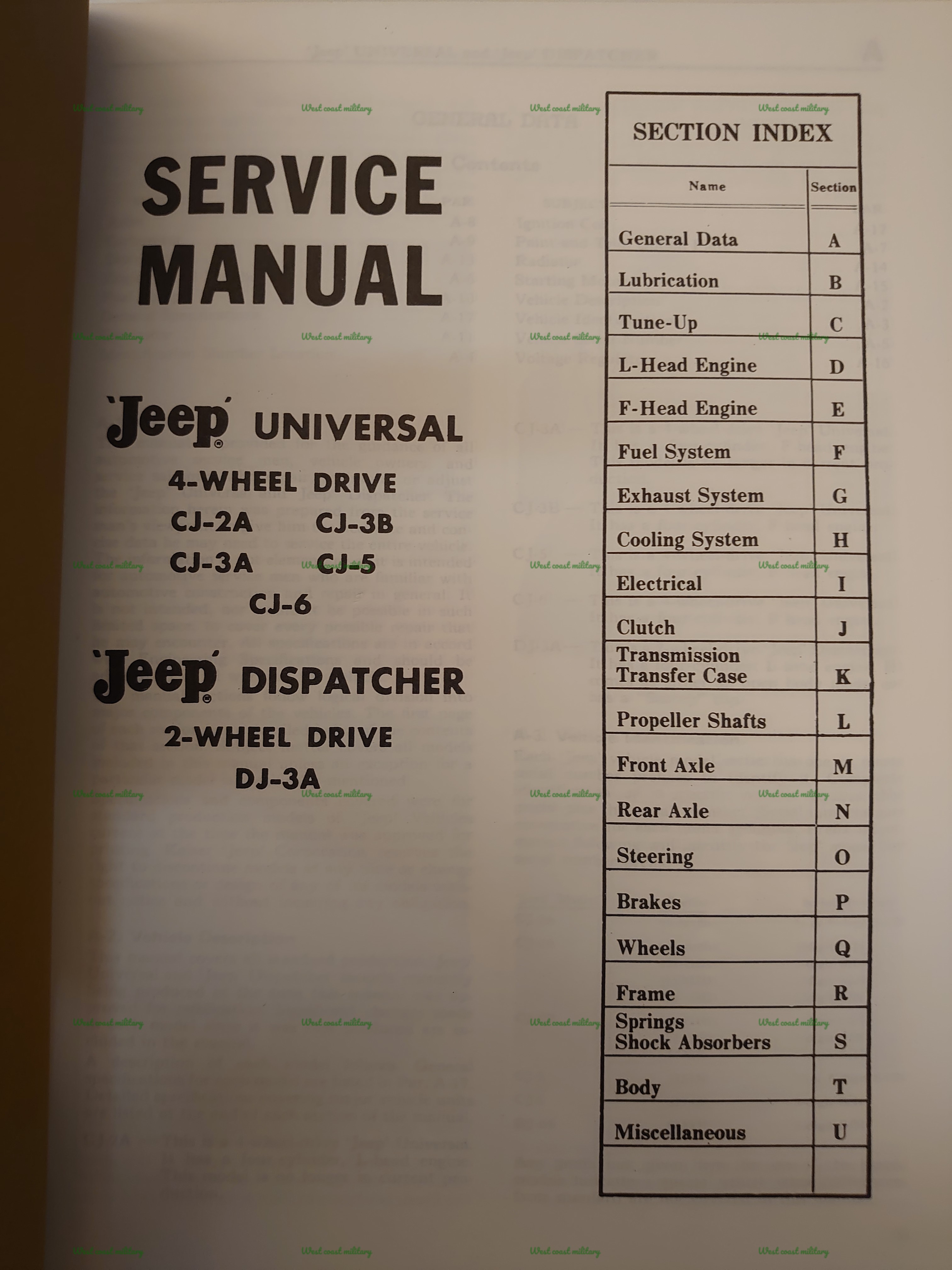 Service manual CJ - West coast military