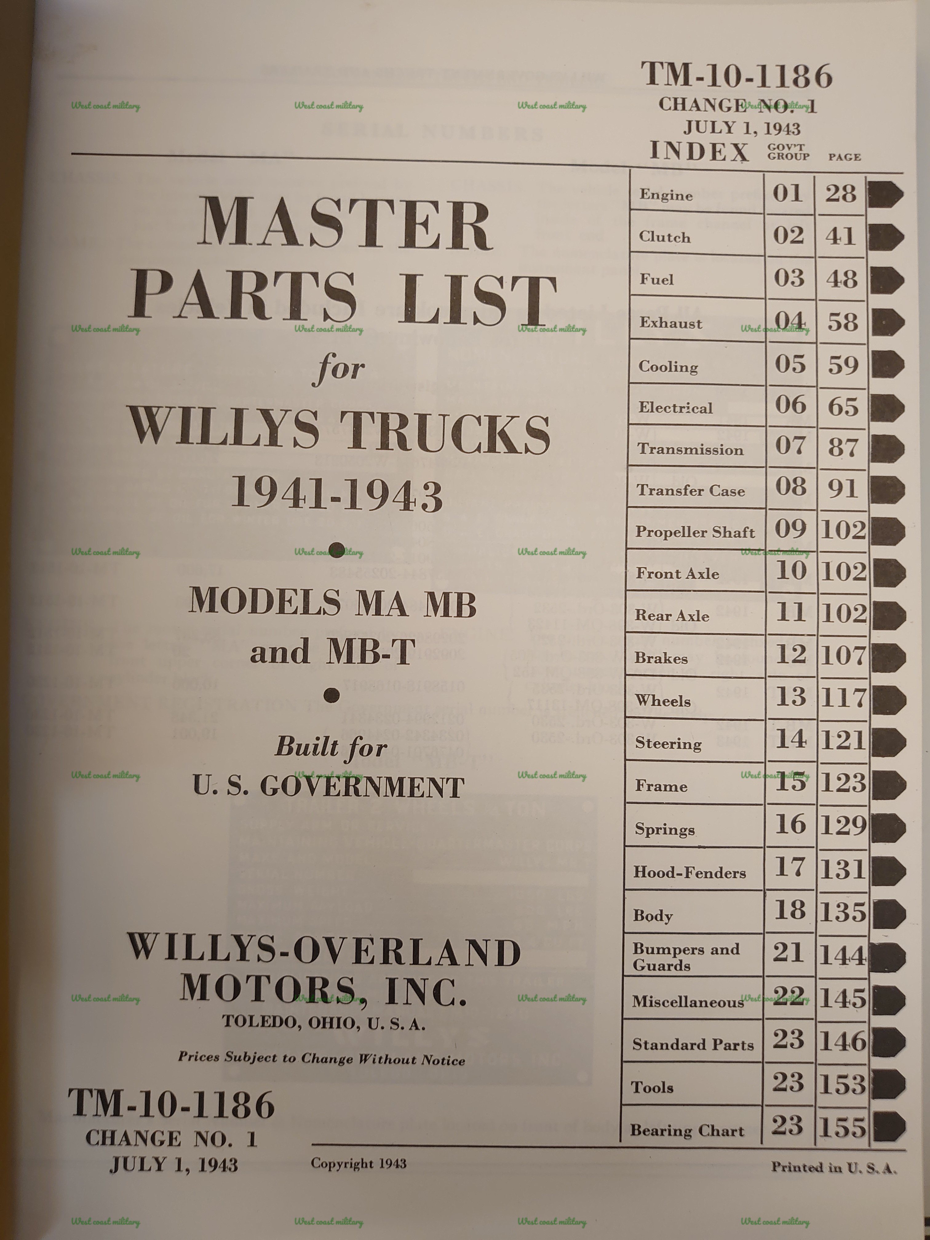 Master part list - 2