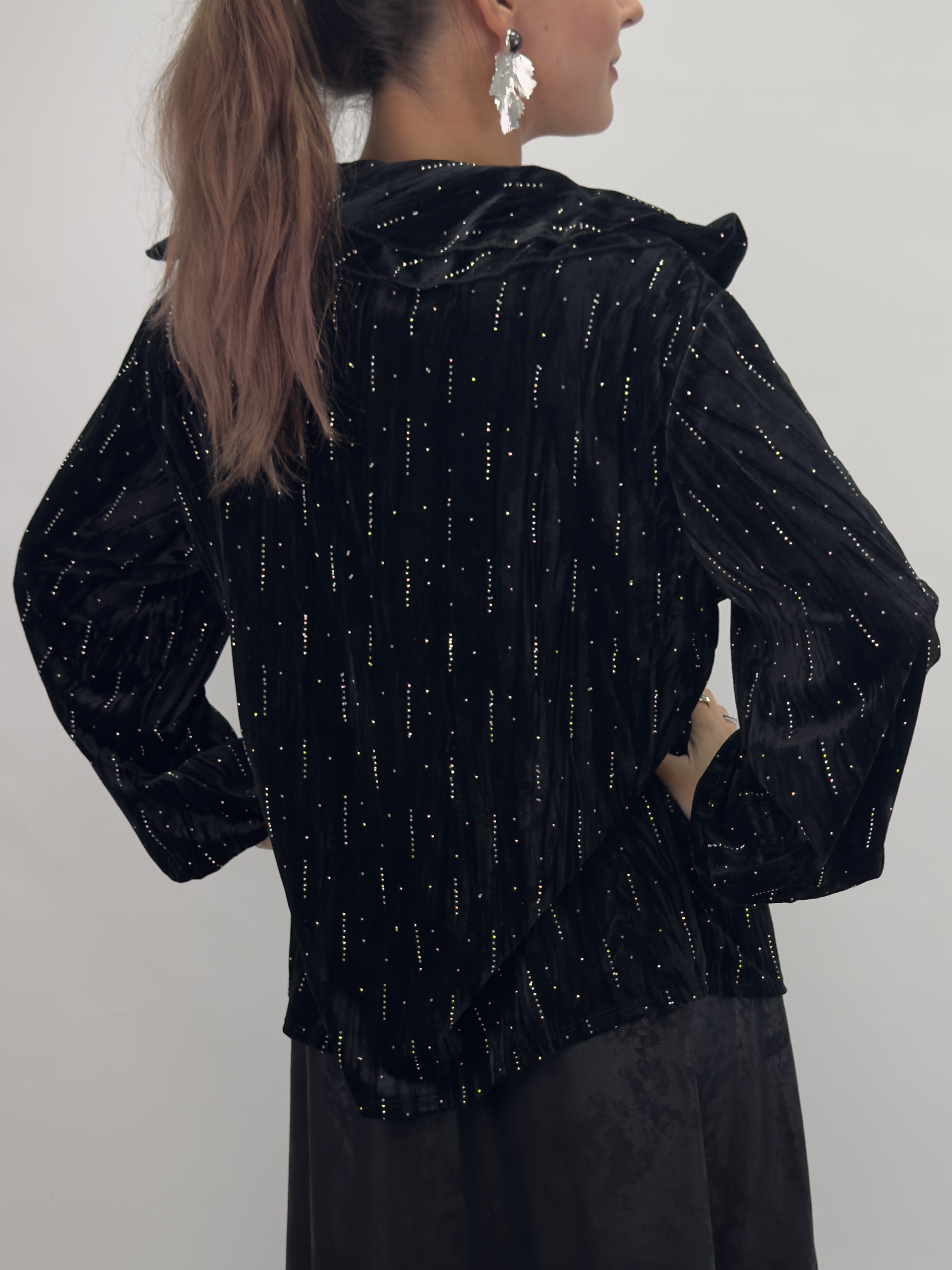 Sammetsblus med strass - 2