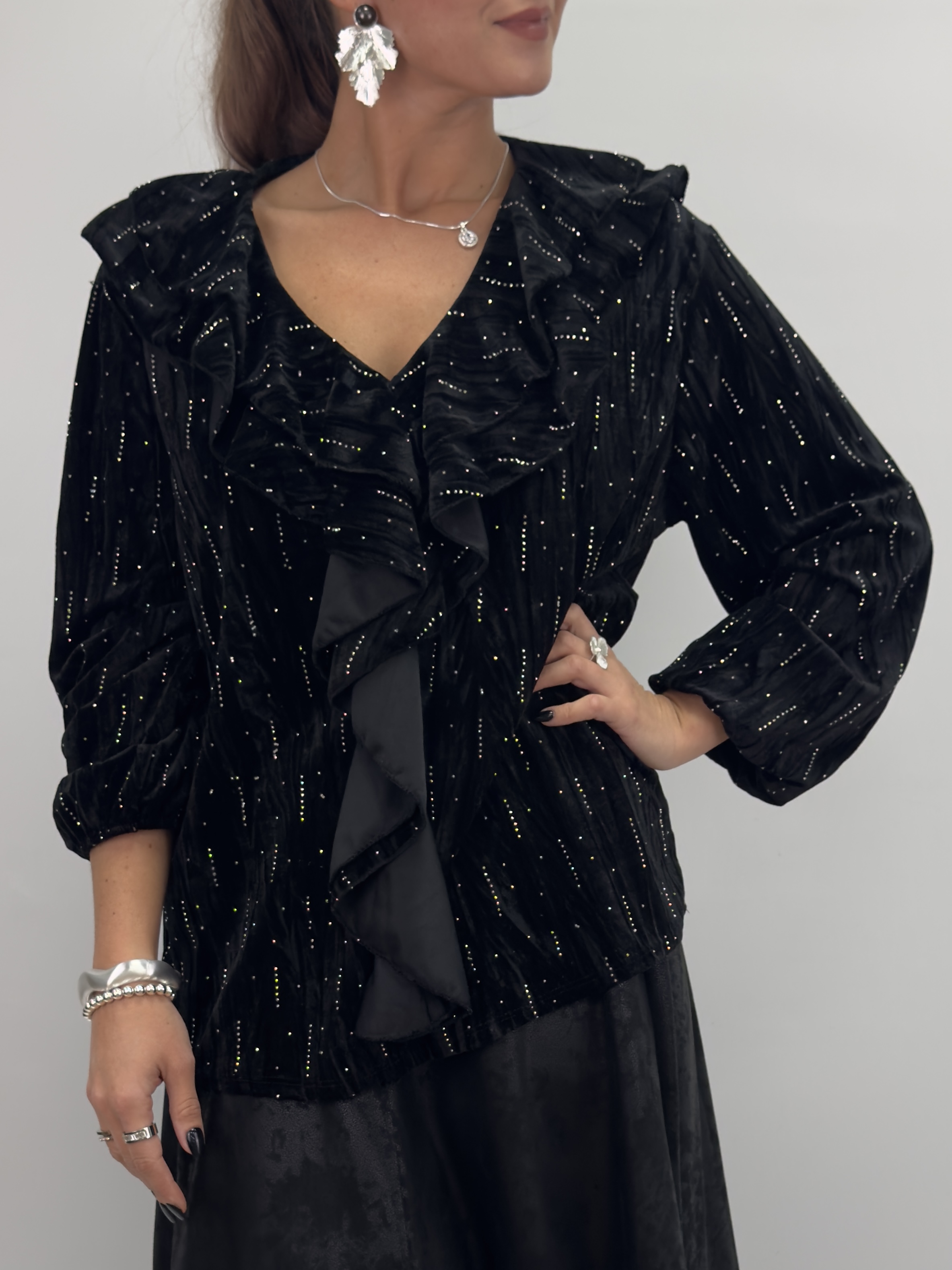 Sammetsblus med strass