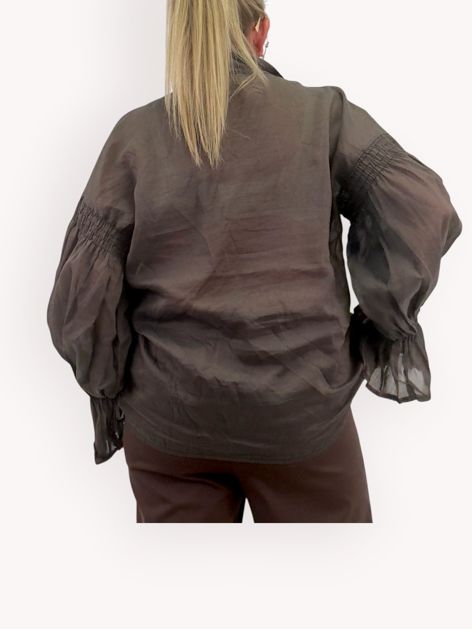 Blouse with ruffle sleeves - 3