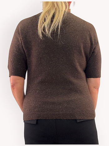 Knitted short-sleeve sweater