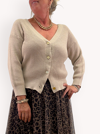V-neck cardigan with buttons