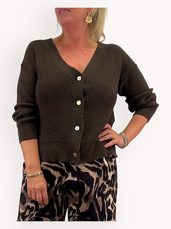 V-neck cardigan with buttons