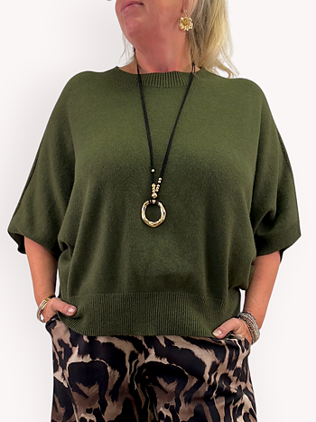 Soft sweater with wide sleeves