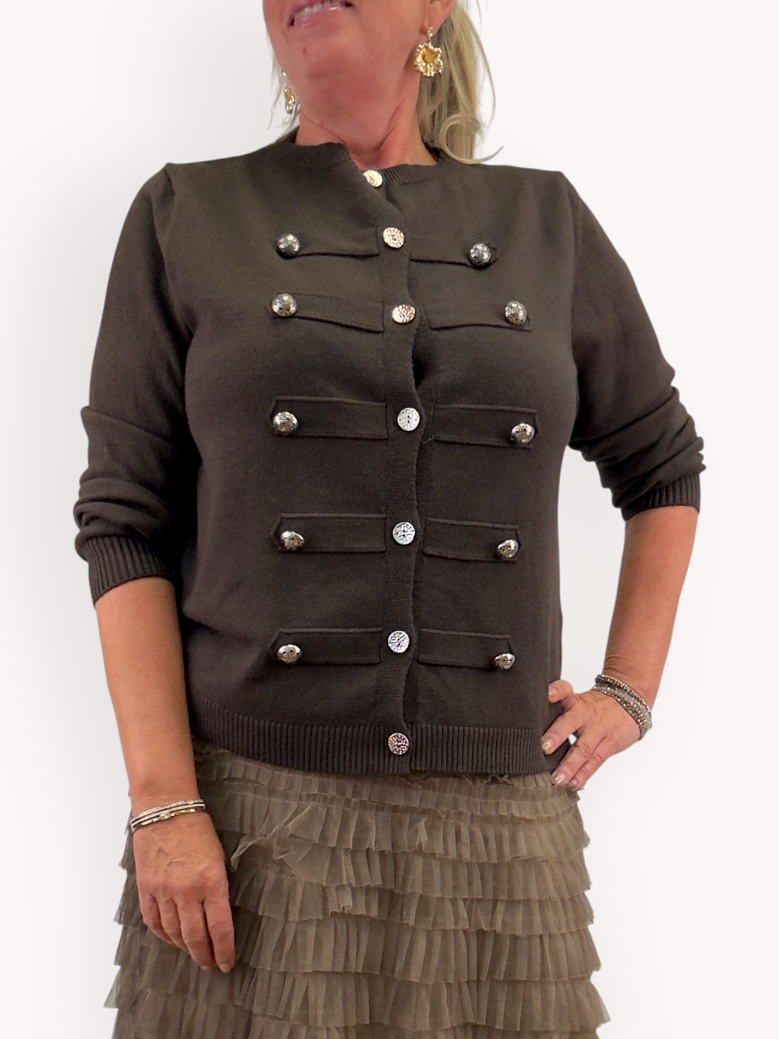 Cardigan with statement buttons