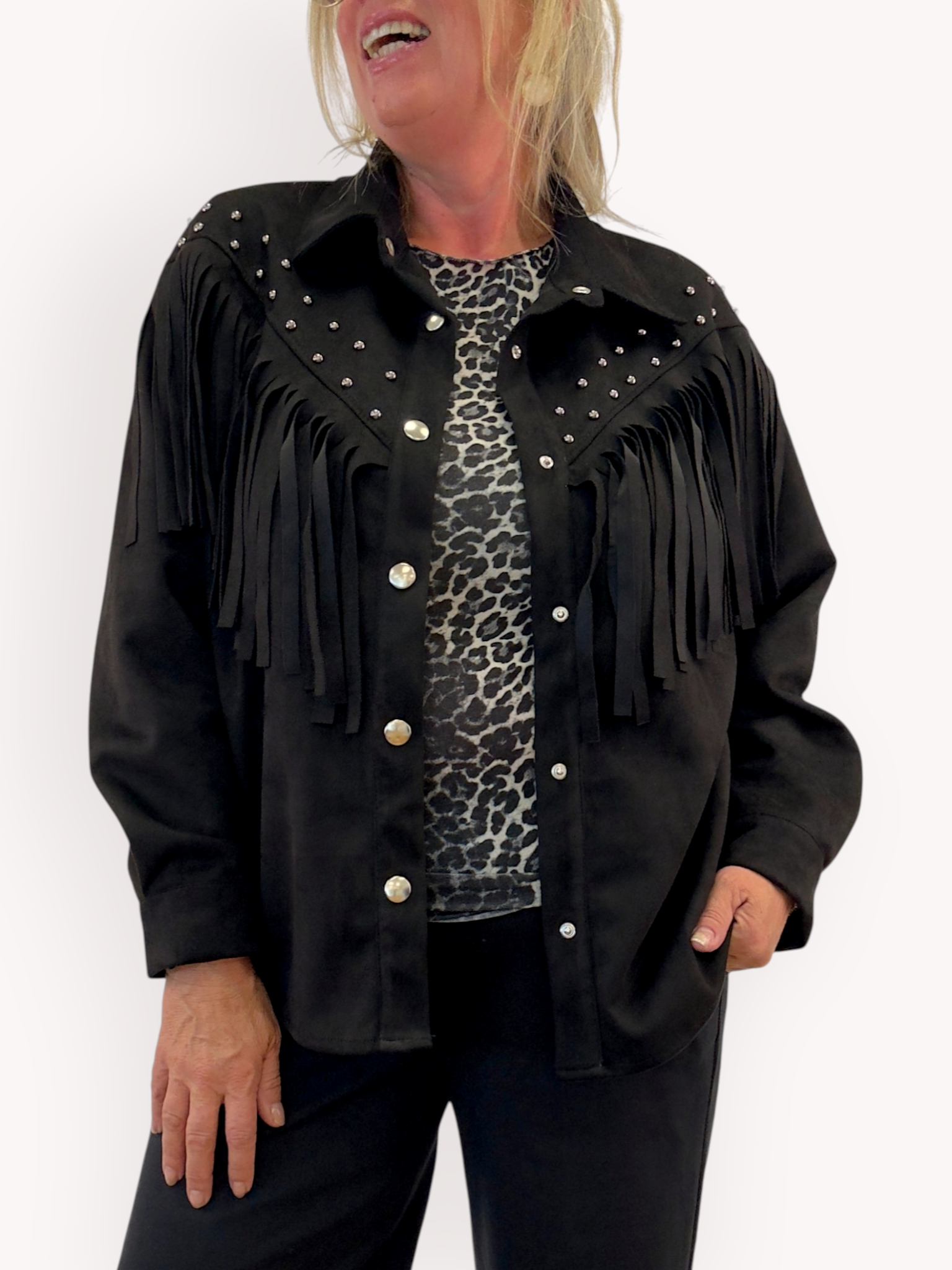 Jacket with fringe and studs - 3