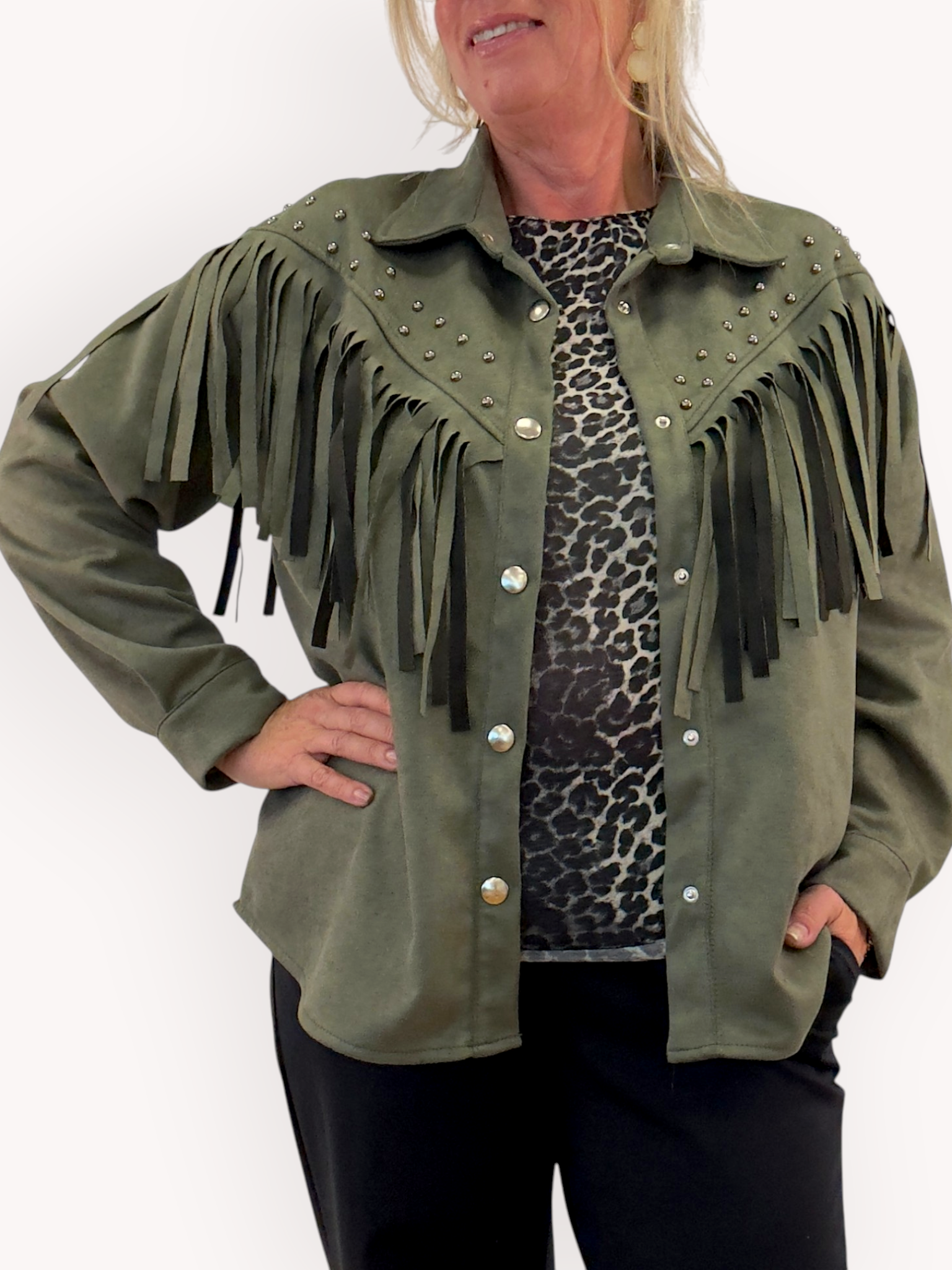 Jacket with fringe and studs - 2