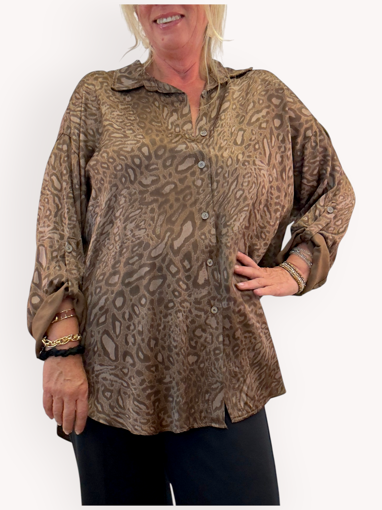 Leopardmönstrad skjorta - 2
