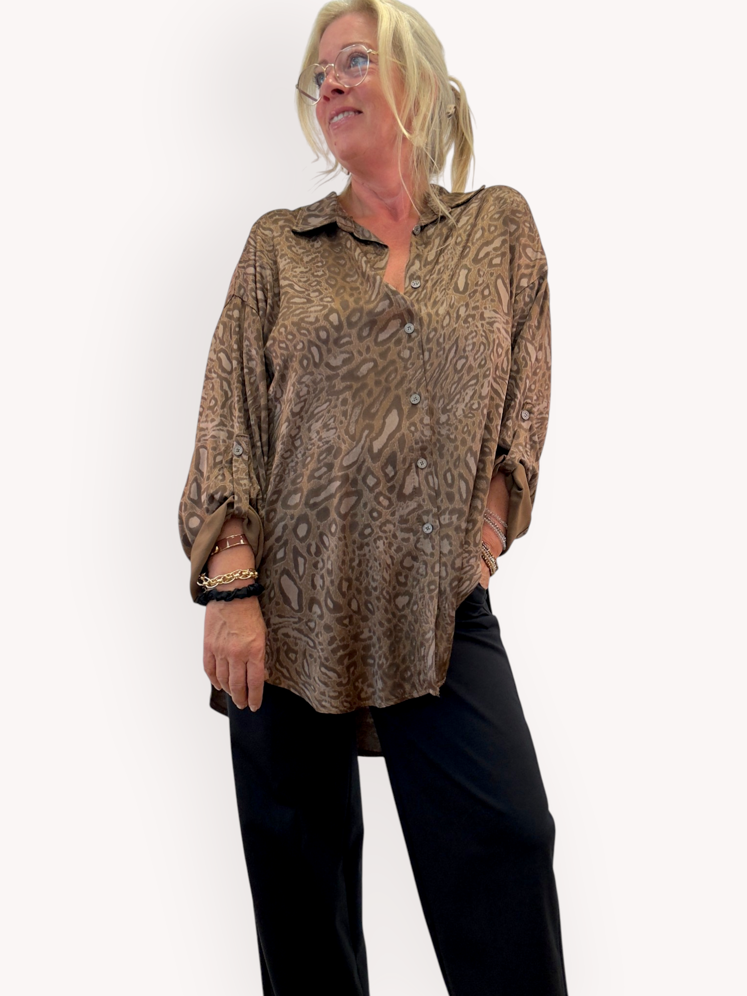 Leopardmönstrad skjorta - 3