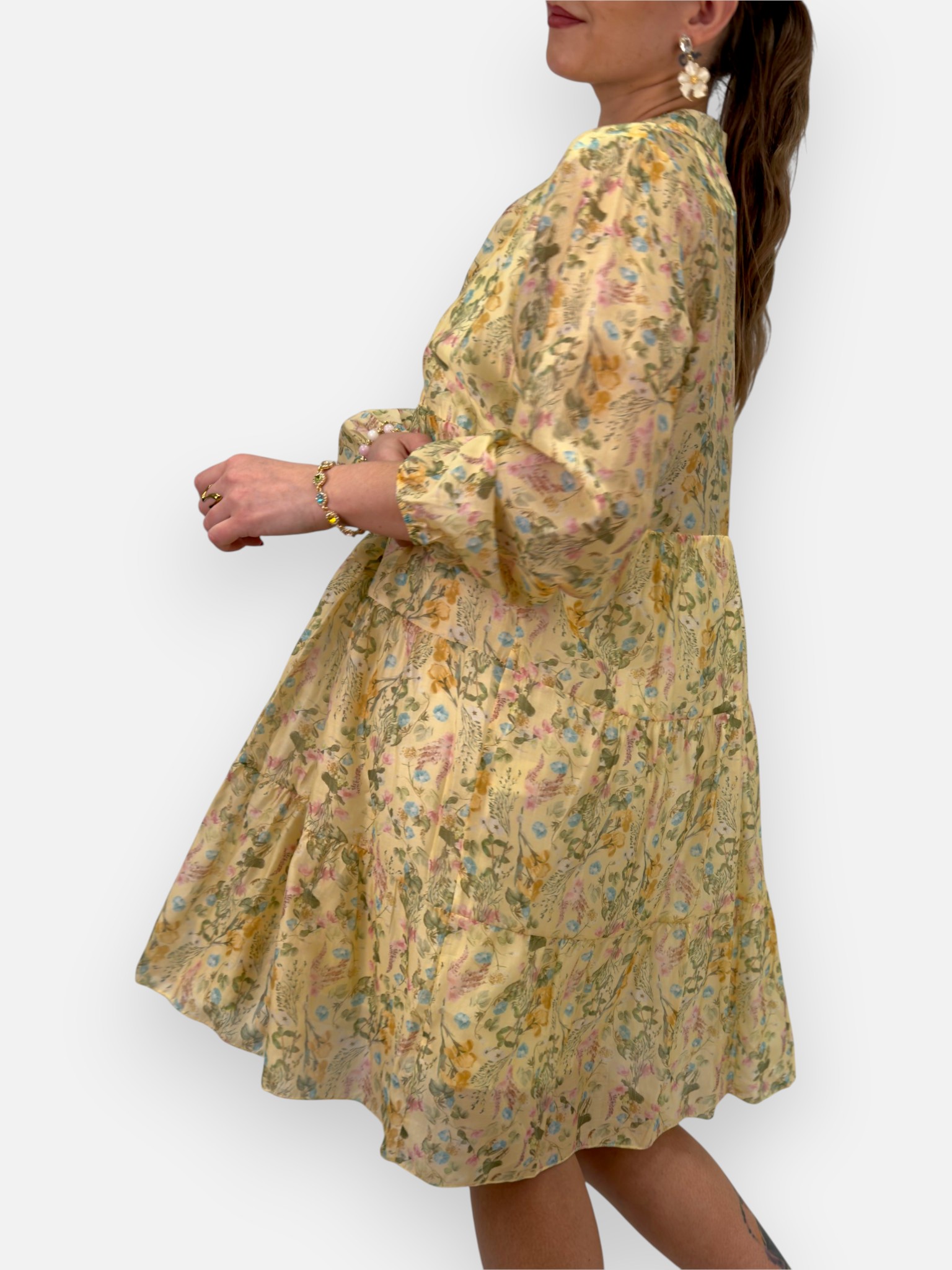 Blommig klänning i tencel