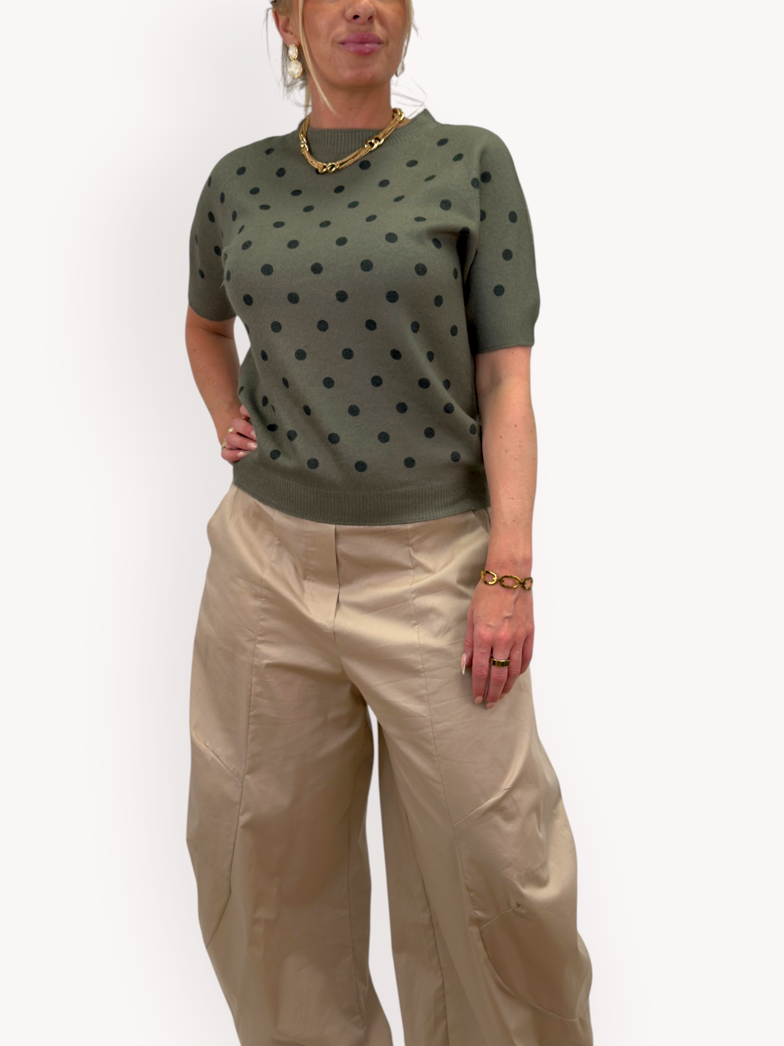 Knitted polka dot sweater - 3