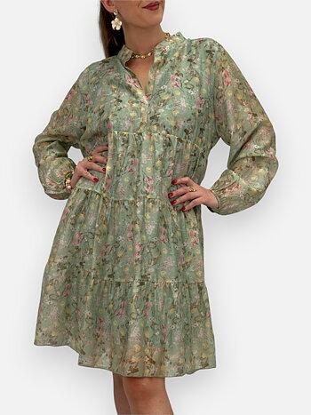Blommig klänning i tencel