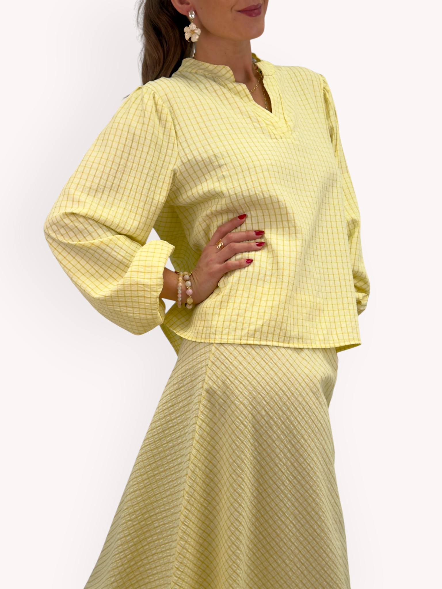 Jacquardvävd blus - 3
