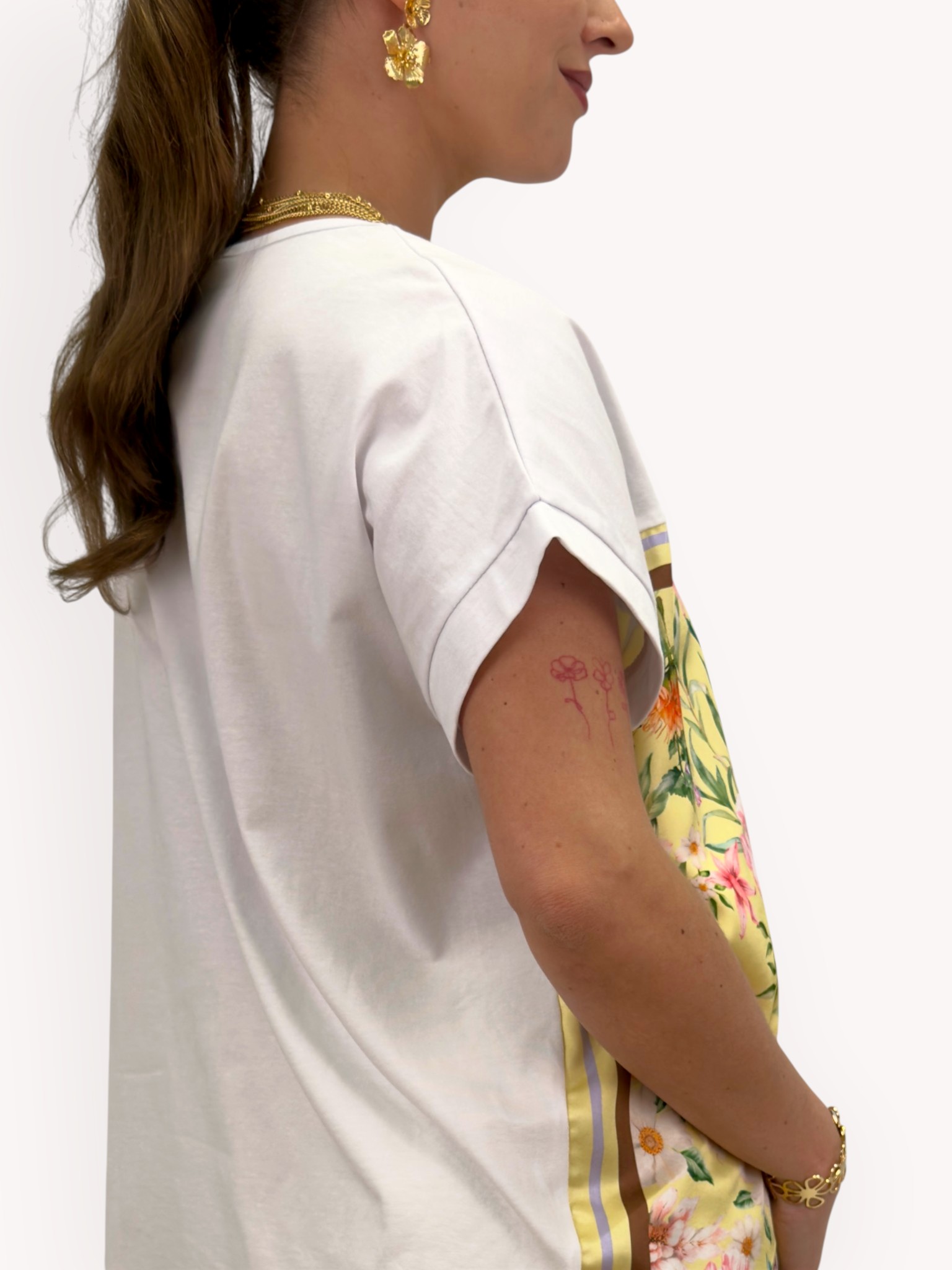 T-shirt med mönstrad front - 3