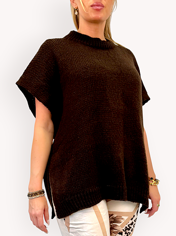 Knitted poncho sweater