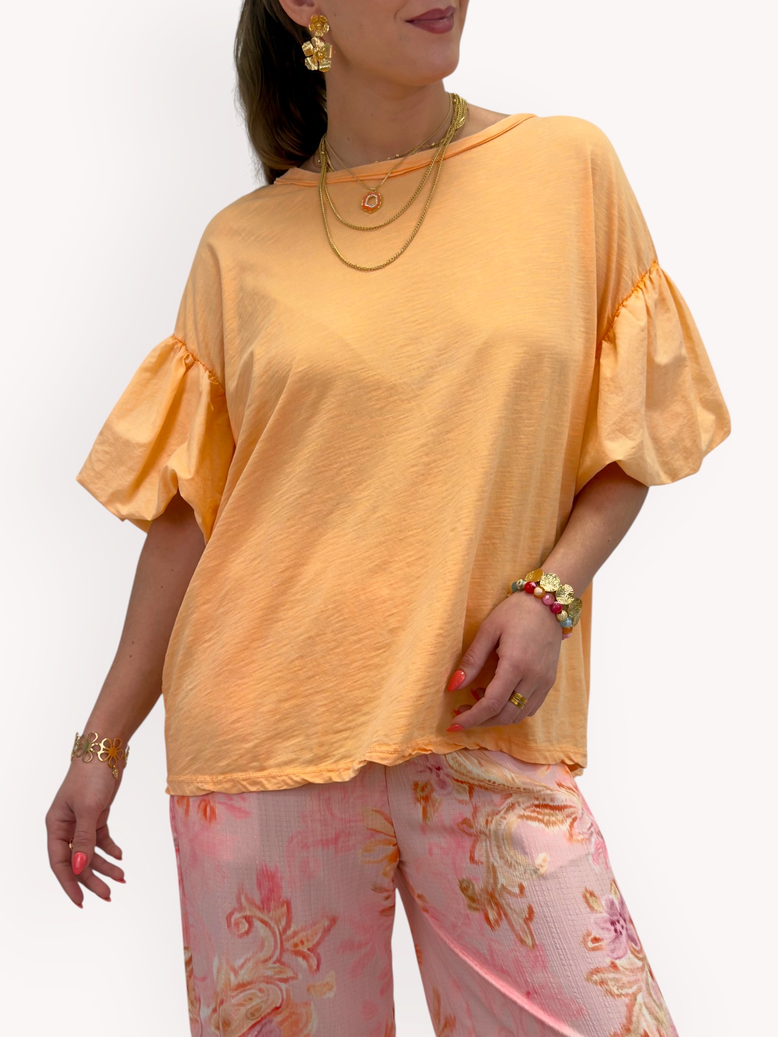 T-shirt med volymärm