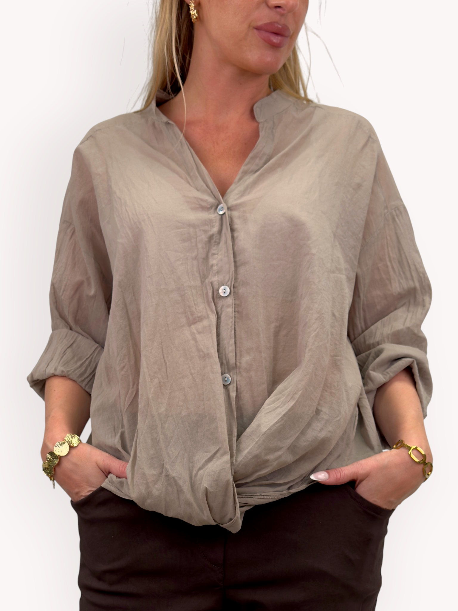 Blus med omlottkant - 2