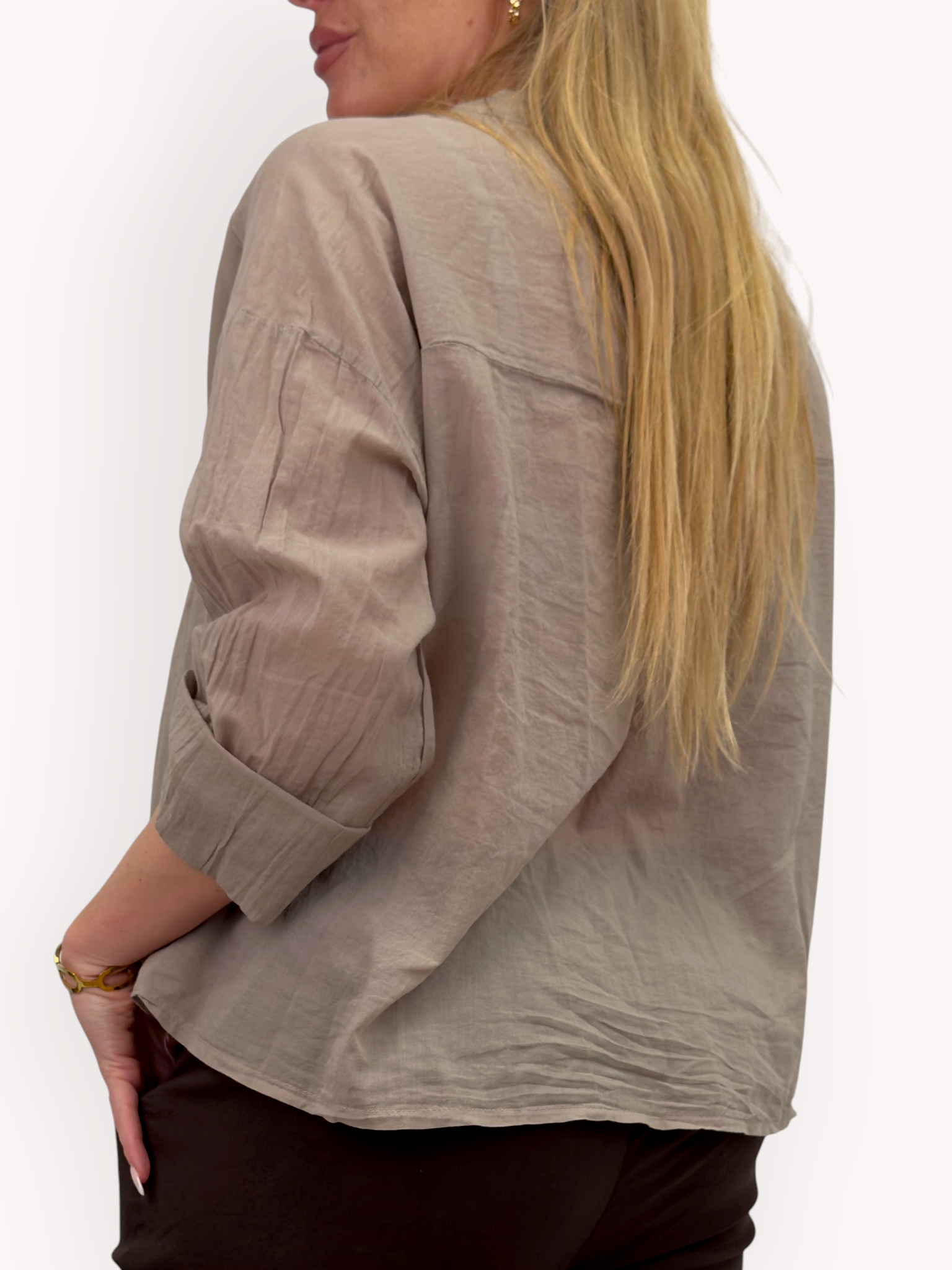 Blus med omlottkant - 3