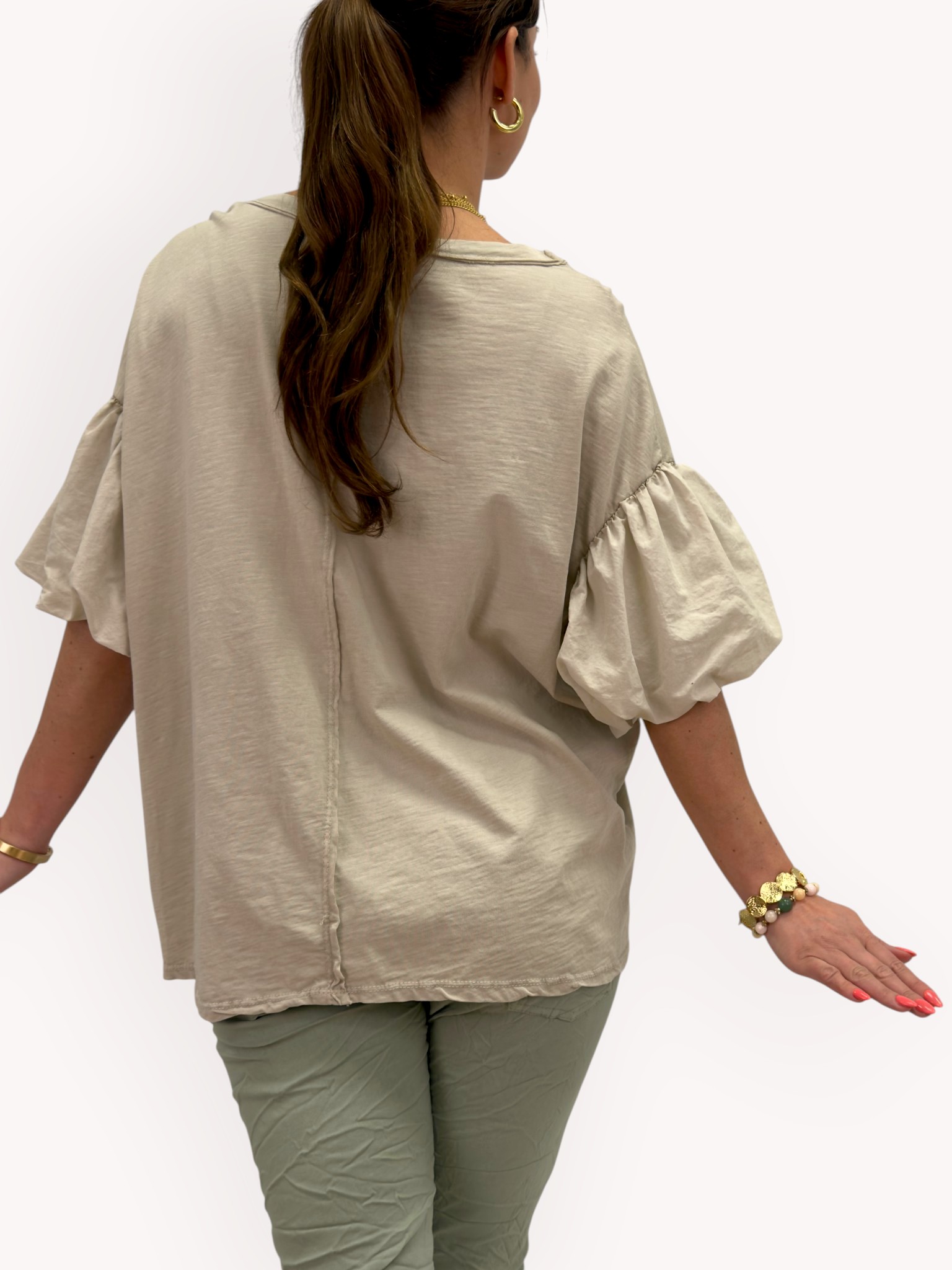 T-shirt med volymärm - 3