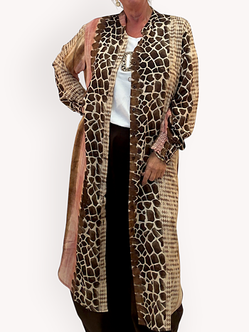 Lång kaftan med mönstermix