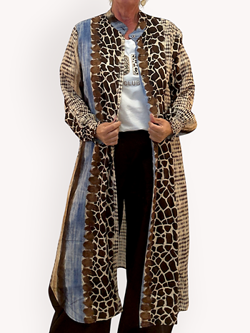 Lång kaftan med mönstermix