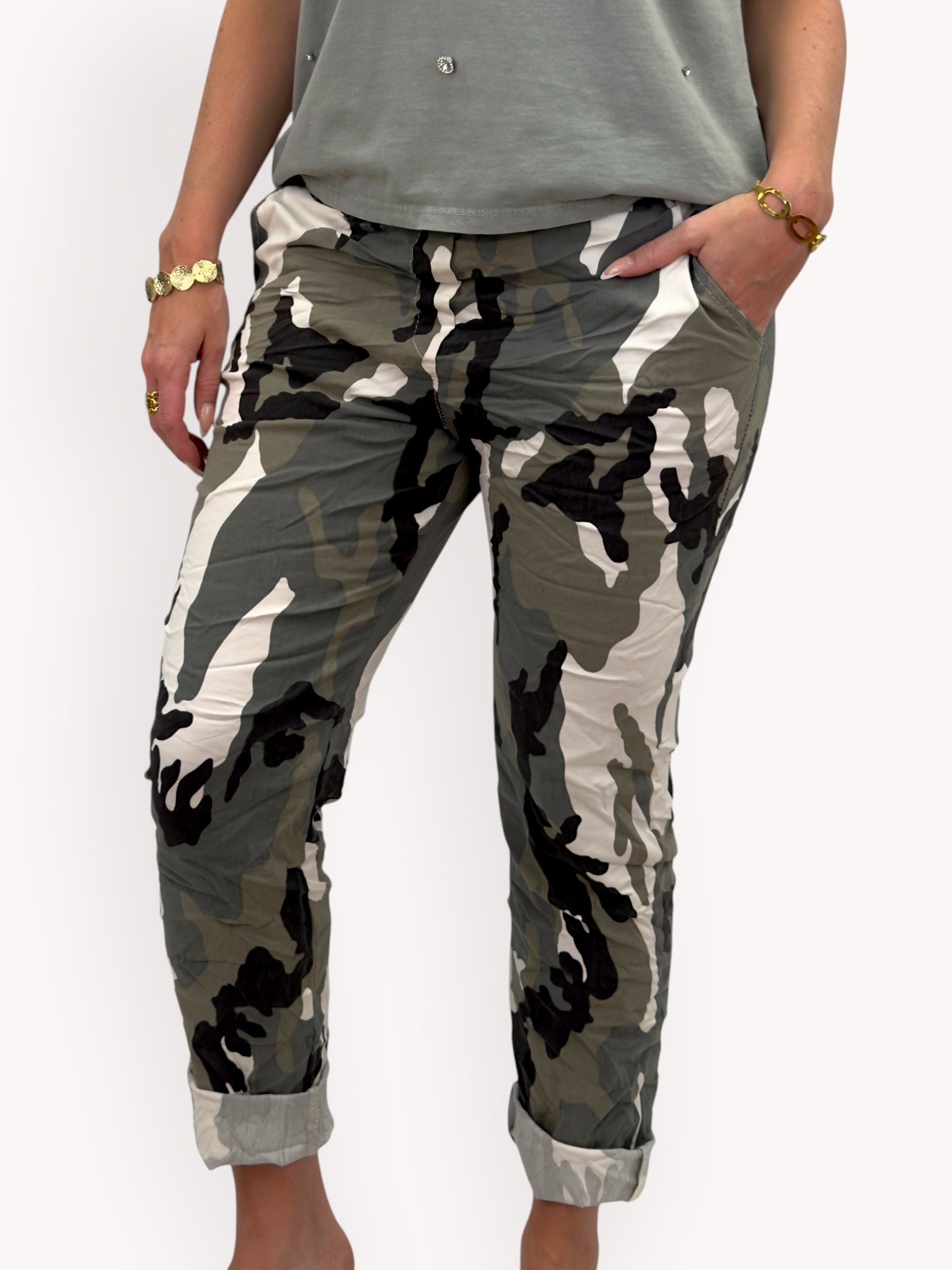 Camouflage stretchbyxor - 2
