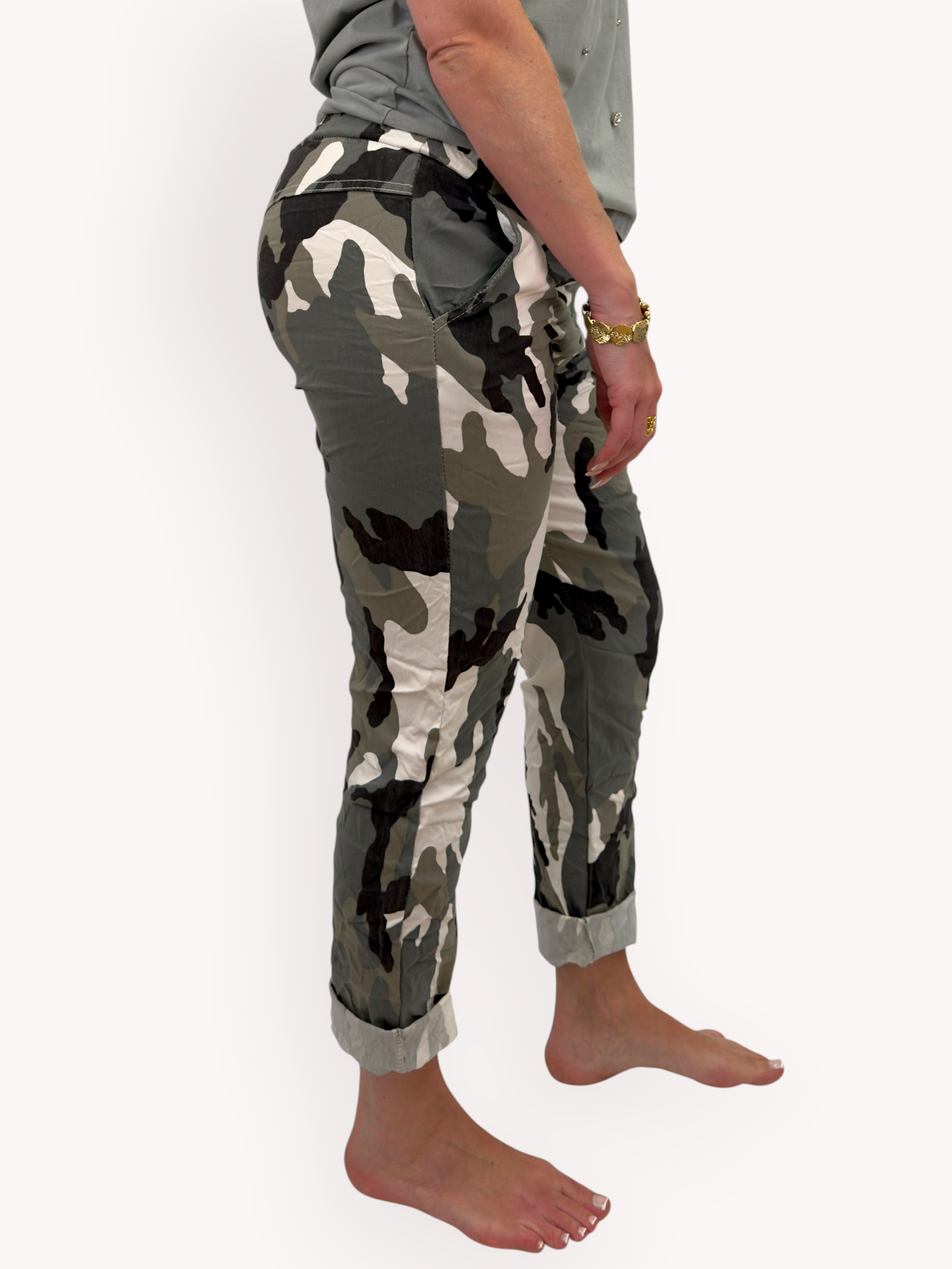 Camouflage stretchbyxor - 3