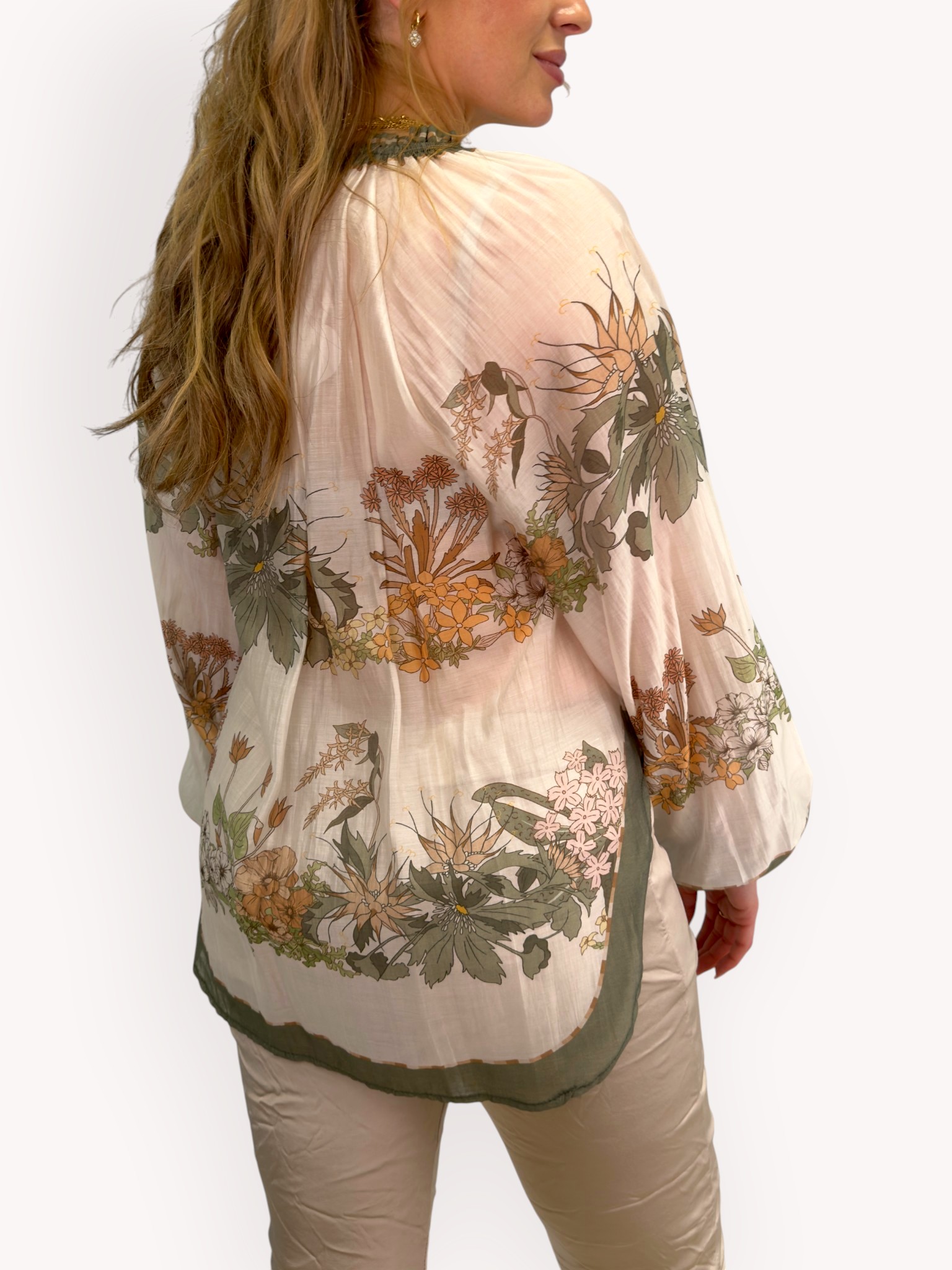 Blommig blus i tencel - 2