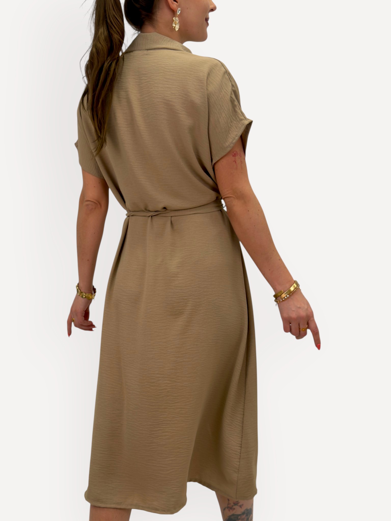 Midi dress with gold buttons - GEMINI SMYCKEN