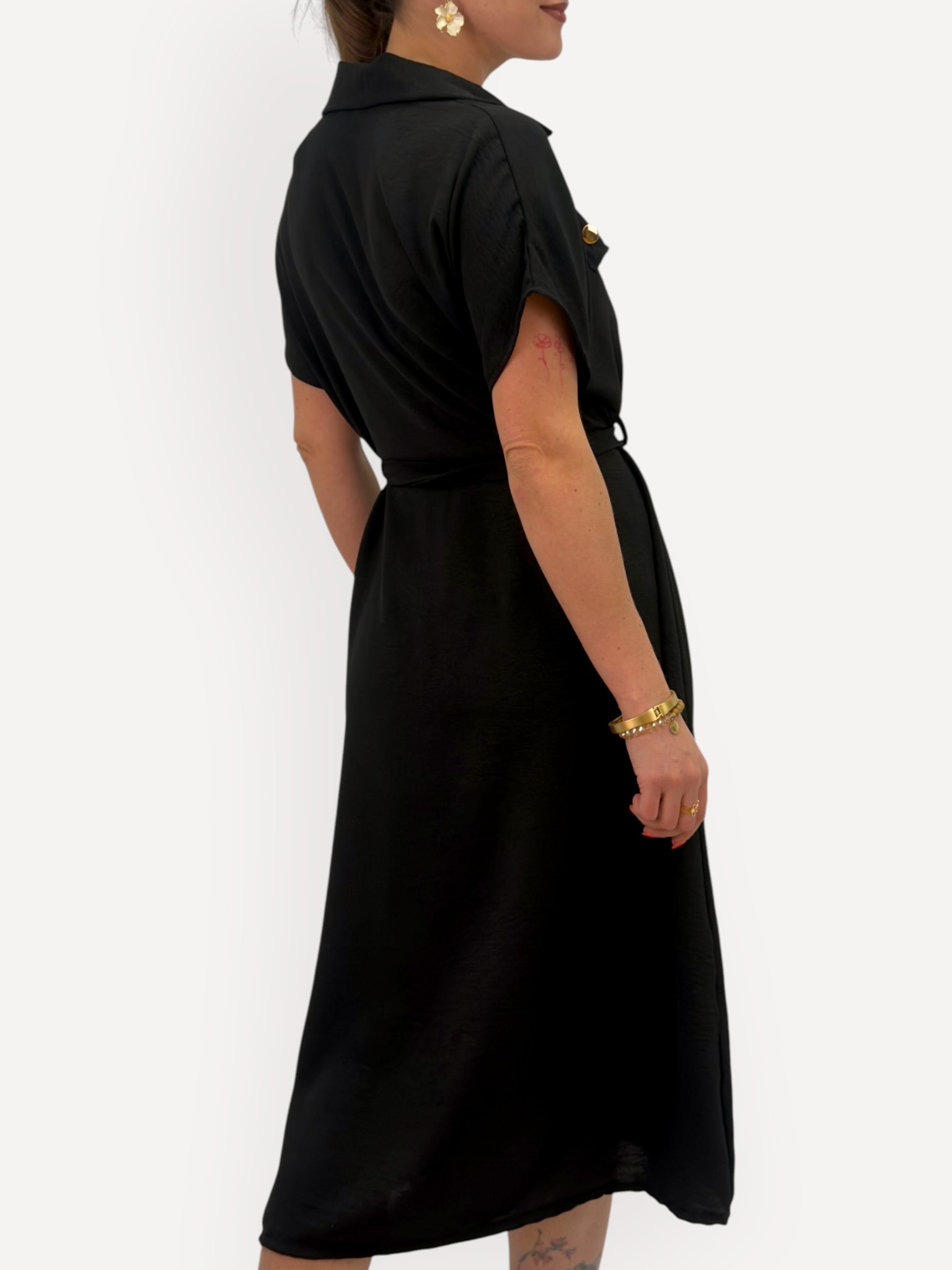 Midi dress with gold buttons - GEMINI SMYCKEN