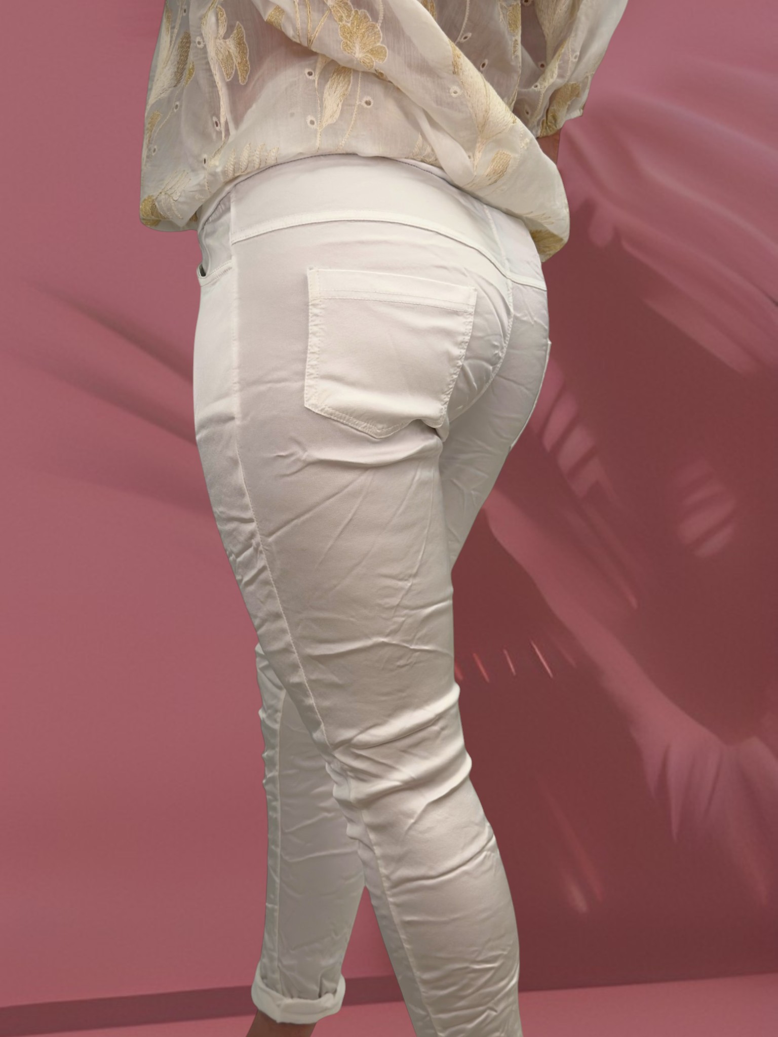 Glansiga stretchbyxor