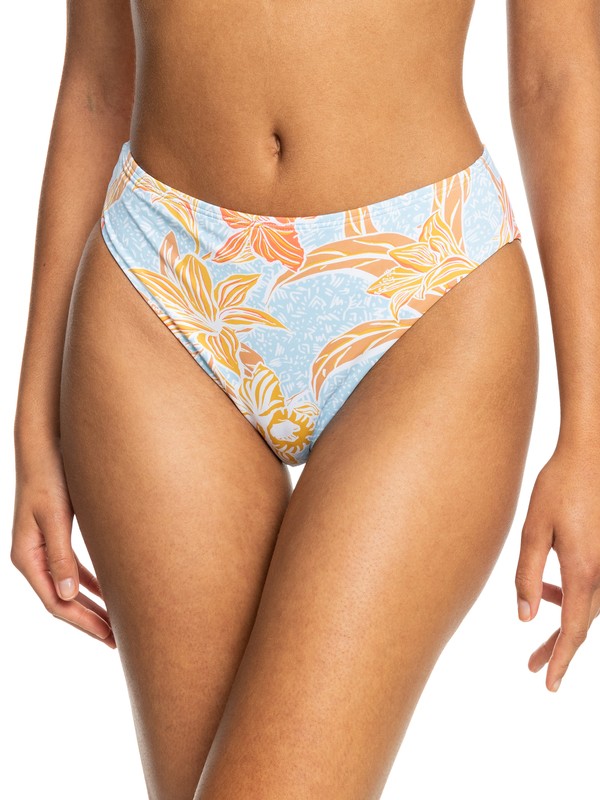 Roxy Island In The Sun Mid Waist Bikini Bottoms Cool Blue S Island Time