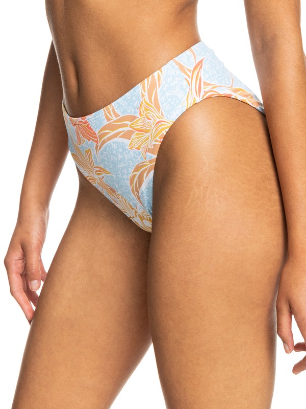 Roxy Island In The Sun Mid Waist Bikini Bottoms Cool Blue S Island Time - 2