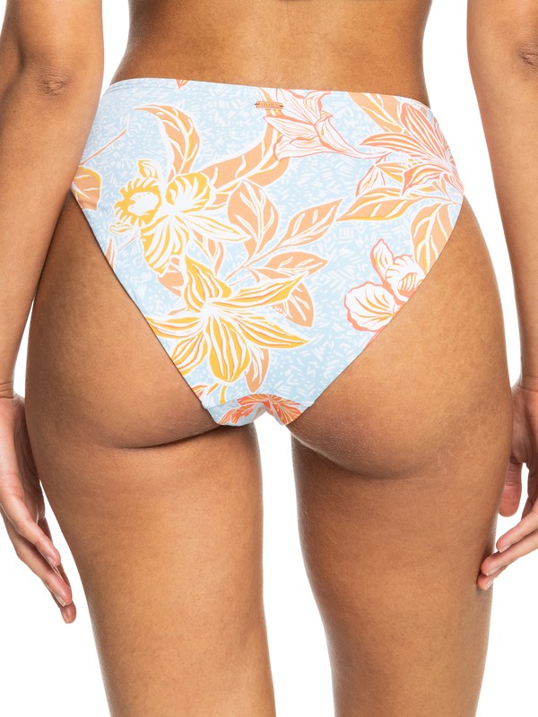 Roxy Island In The Sun Mid Waist Bikini Bottoms Cool Blue S Island Time - 3