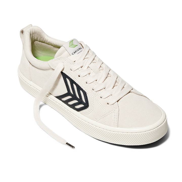 catiba pro skate vintage white suede and canvas bl