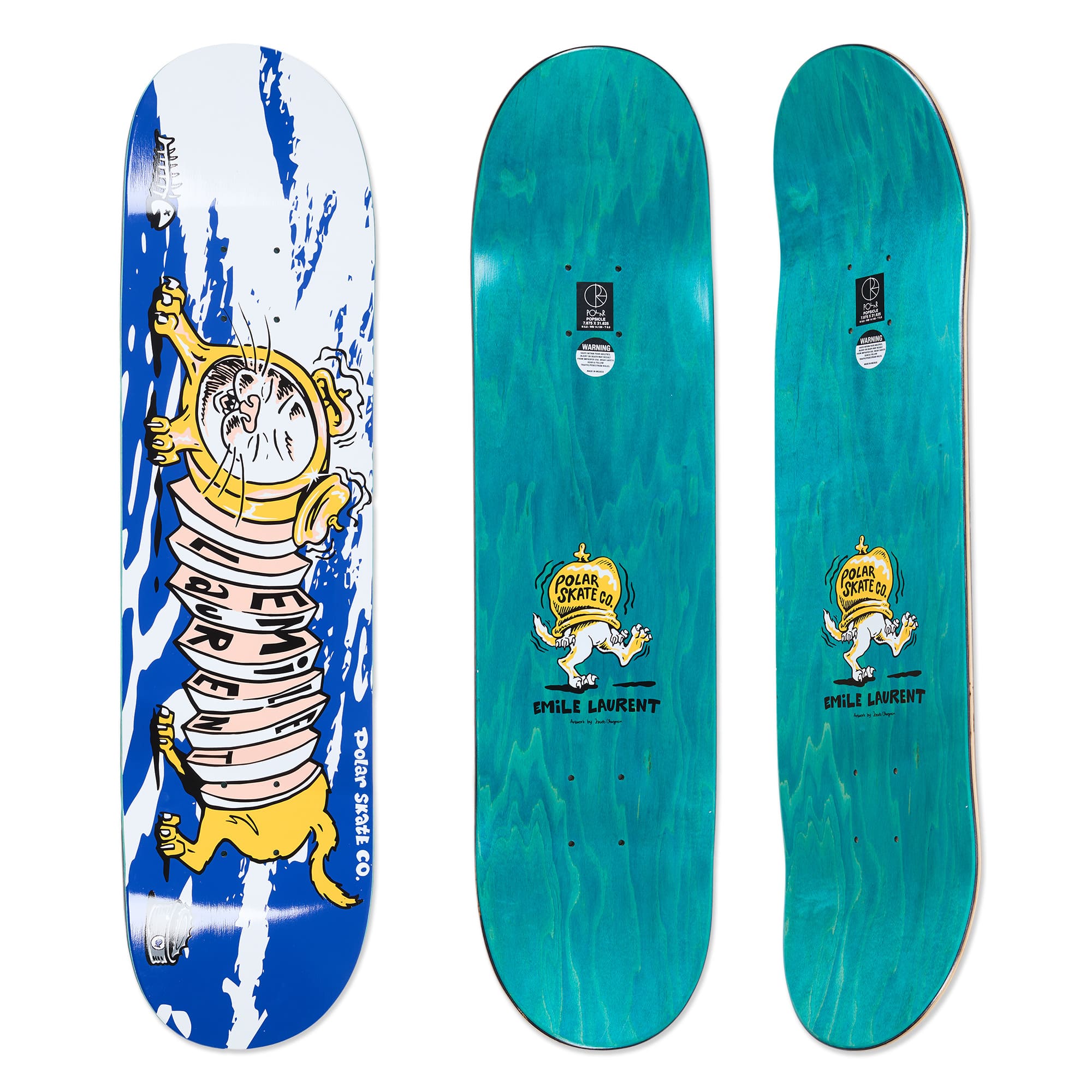 Polar Skate Co. Emile Laurent Accordion Dog 8.375" Skateboard Deck