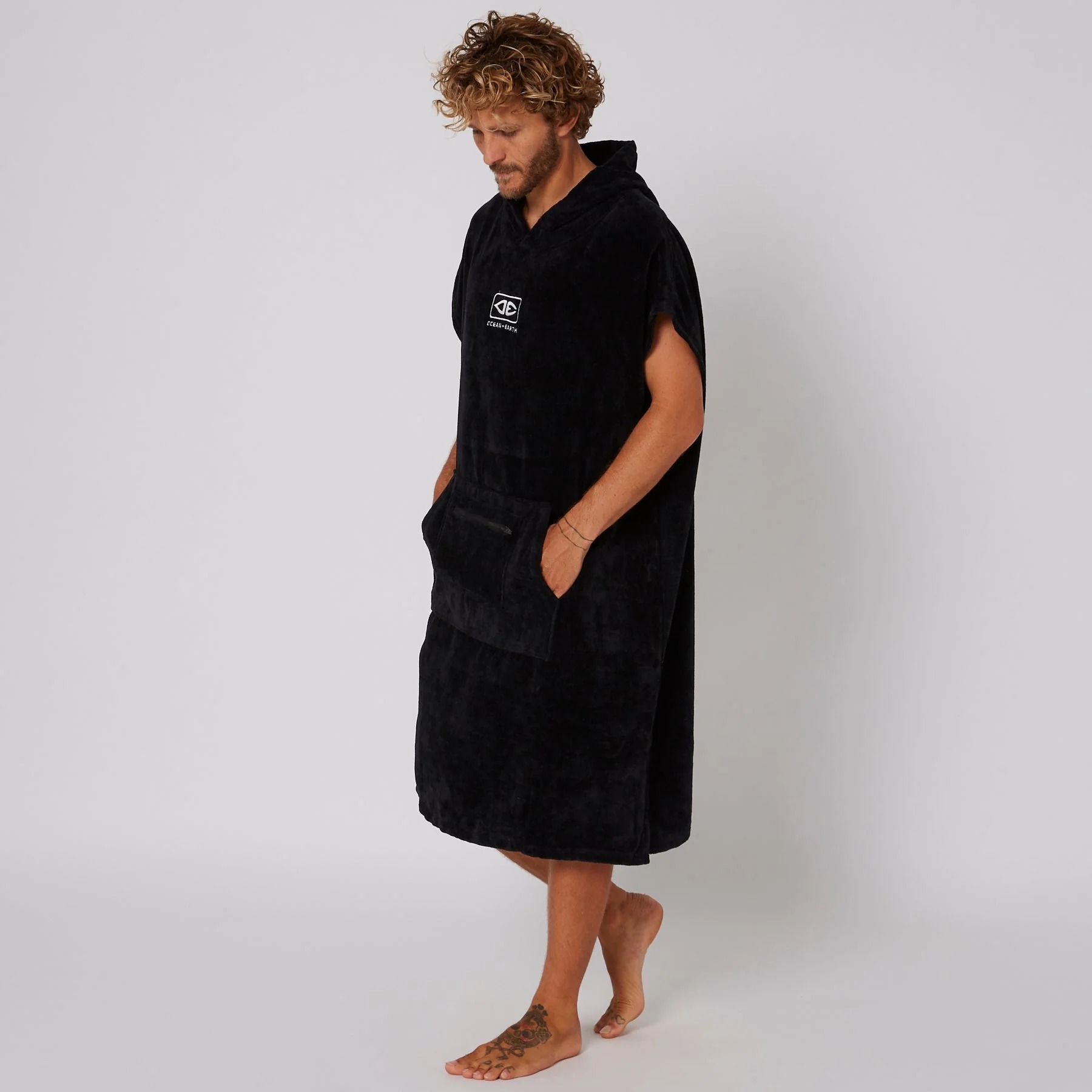 Ocean & Earth Corp Hooded Poncho Black - 5
