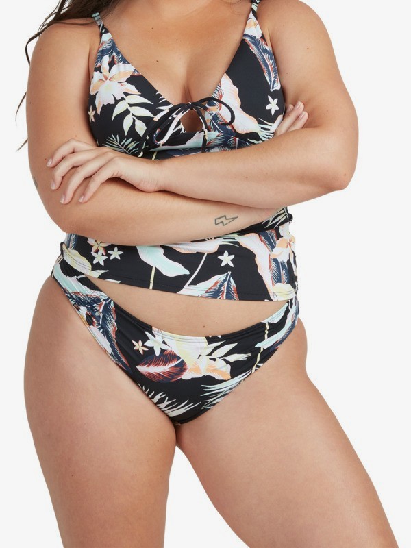 Roxy Printed Beach Classics Full Bikini Bottoms Anthracite Praslin - 9