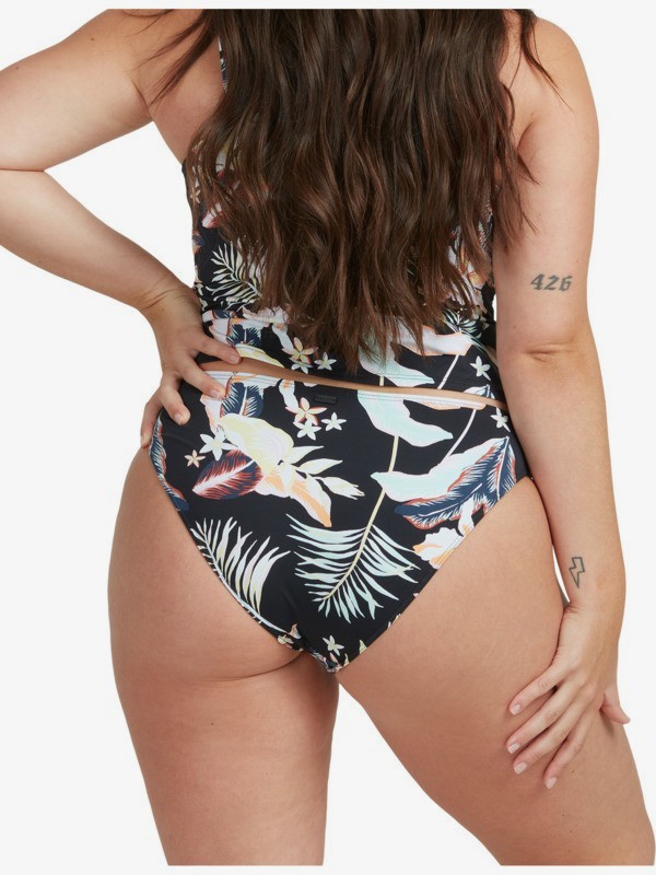 Roxy Printed Beach Classics Full Bikini Bottoms Anthracite Praslin - 6