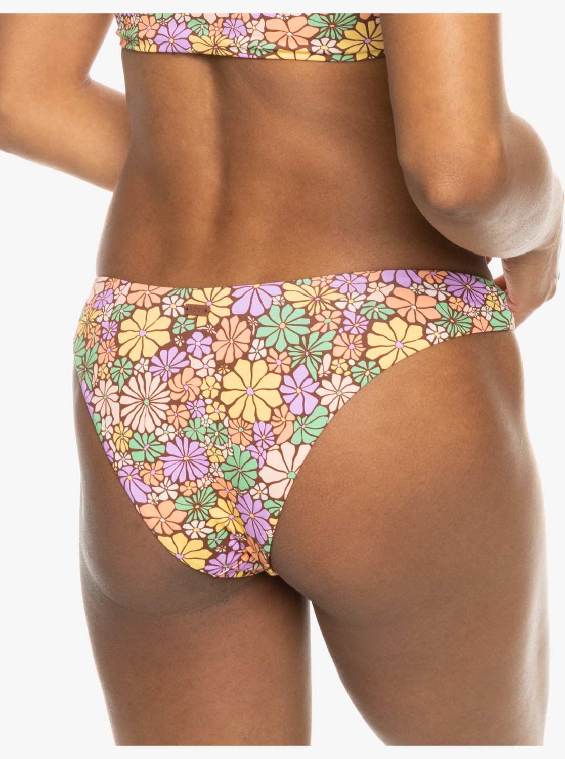 Roxy All About Sol High Leg Bikini Bottom Root Beer All About Sol Mini - 4