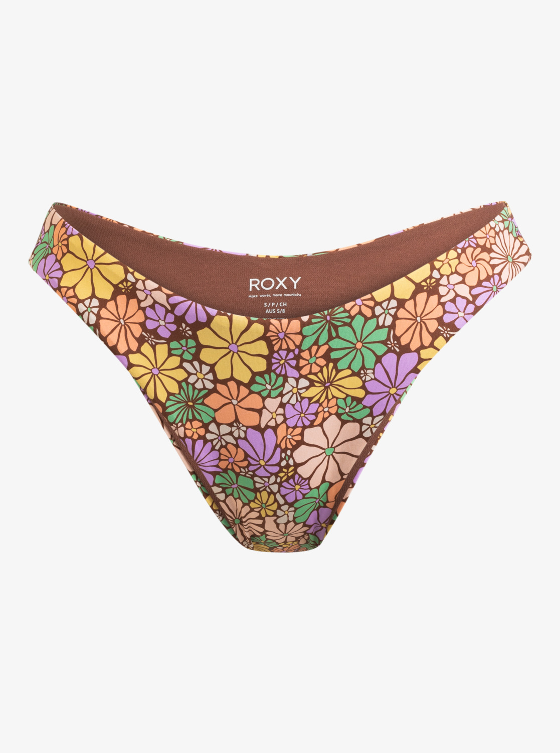 Roxy All About Sol High Leg Bikini Bottom Root Beer All About Sol Mini - 5