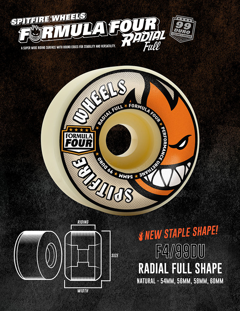 Spitfire F4 Radial Full 99DU 56mm Skateboardhjul - 2